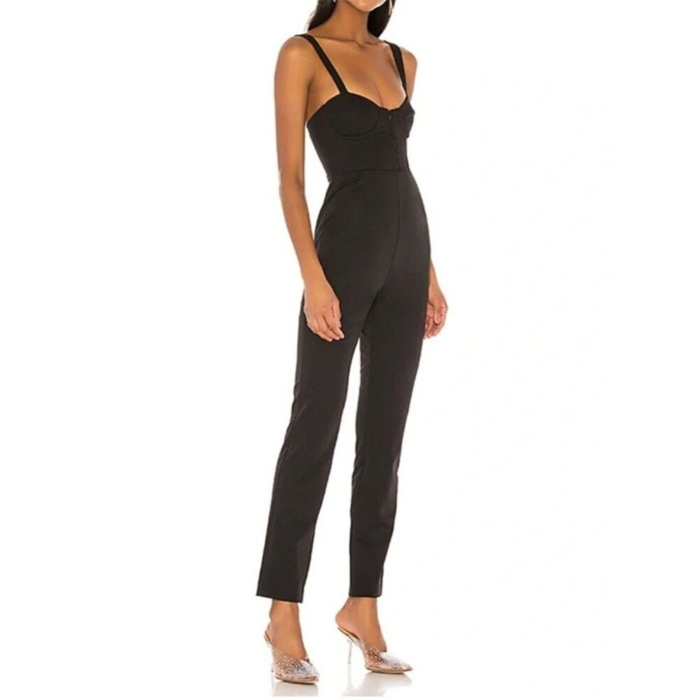 NBD Black Shane Jumpsuit Bustier Jumpsuit Adjustable Straps Size M NWT